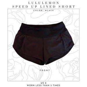 Lululemon - Speed Up Lined Short 2.5" (Black) - US 2